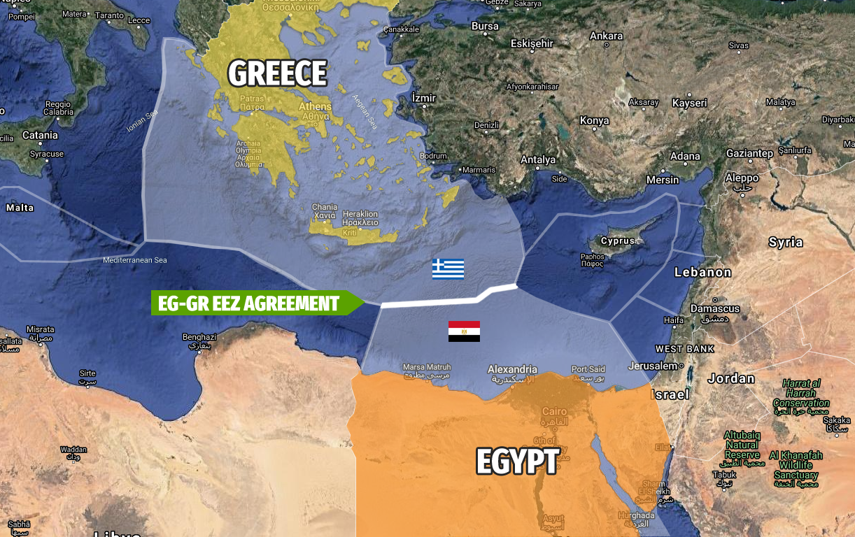 Greece Egypt EEZ Exclusive Economic Zones